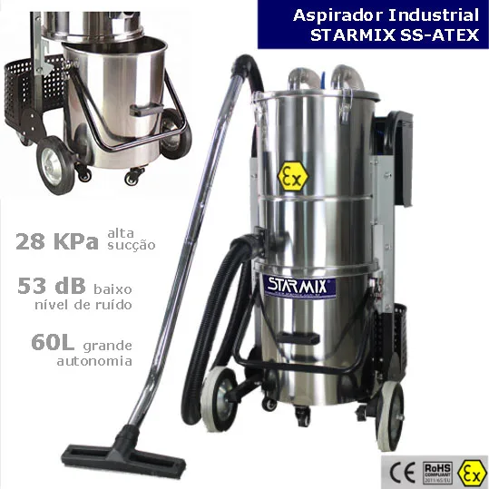 Aspirador Atex Pneumático áreas críticas
