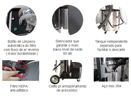 Aspirador Atex Pneumático áreas críticas e suas características técnicas