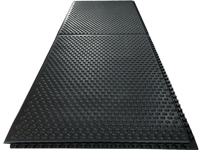 exemplo de dois tapetes ergonomicos modulares encaixados