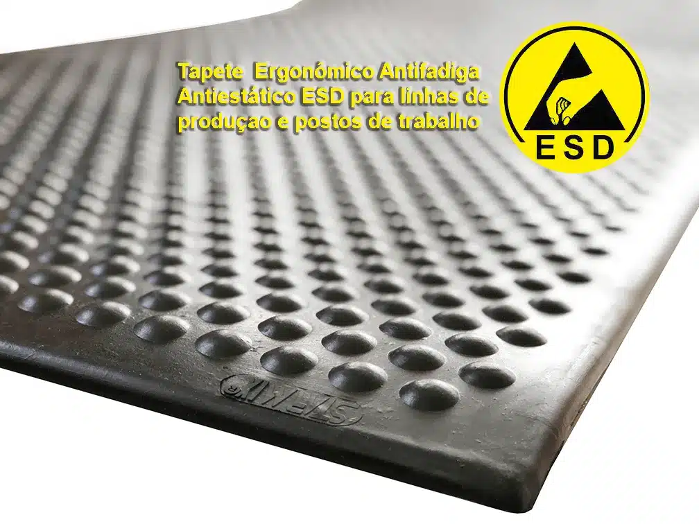 tapete antiestático ESD antifadiga industrial STARMIX