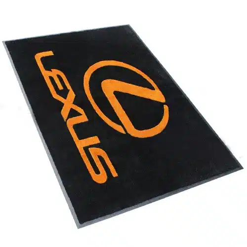 tapete personalizado para empresa com logo STARMIX vinil antiderrapante recepção entrada