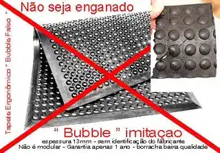Comparativo entre tapete bubble original e cópia genérica